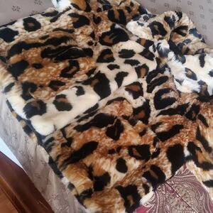 Leopard Print Faux Fur Coat